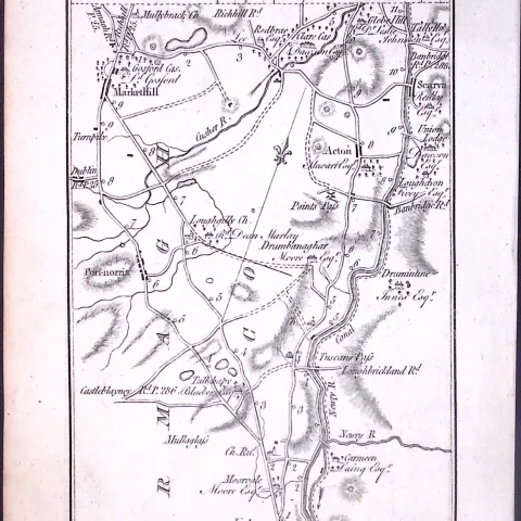 Ireland 245 Years -Old Antique Road Map Newry to Stewartstown-22