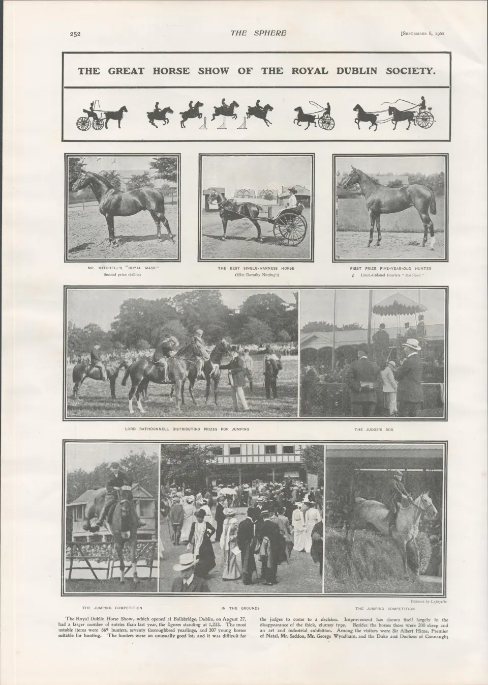 Dublin Horse Show Ballsbridge Dublin  1902 Antique Print