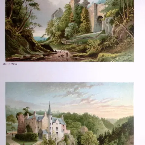 Scotland Roslin Castle & Hawthornden 1889 Antique Print-66