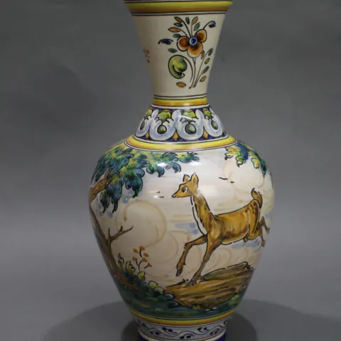 Hand Painted 20th c. Glazed Earthenware Talavera Vase
