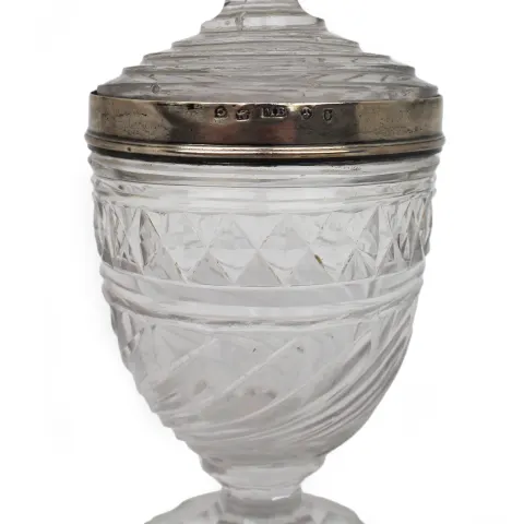 Regency Rock Crystal Silver Mounted Jar & Cover Matthew Boulton