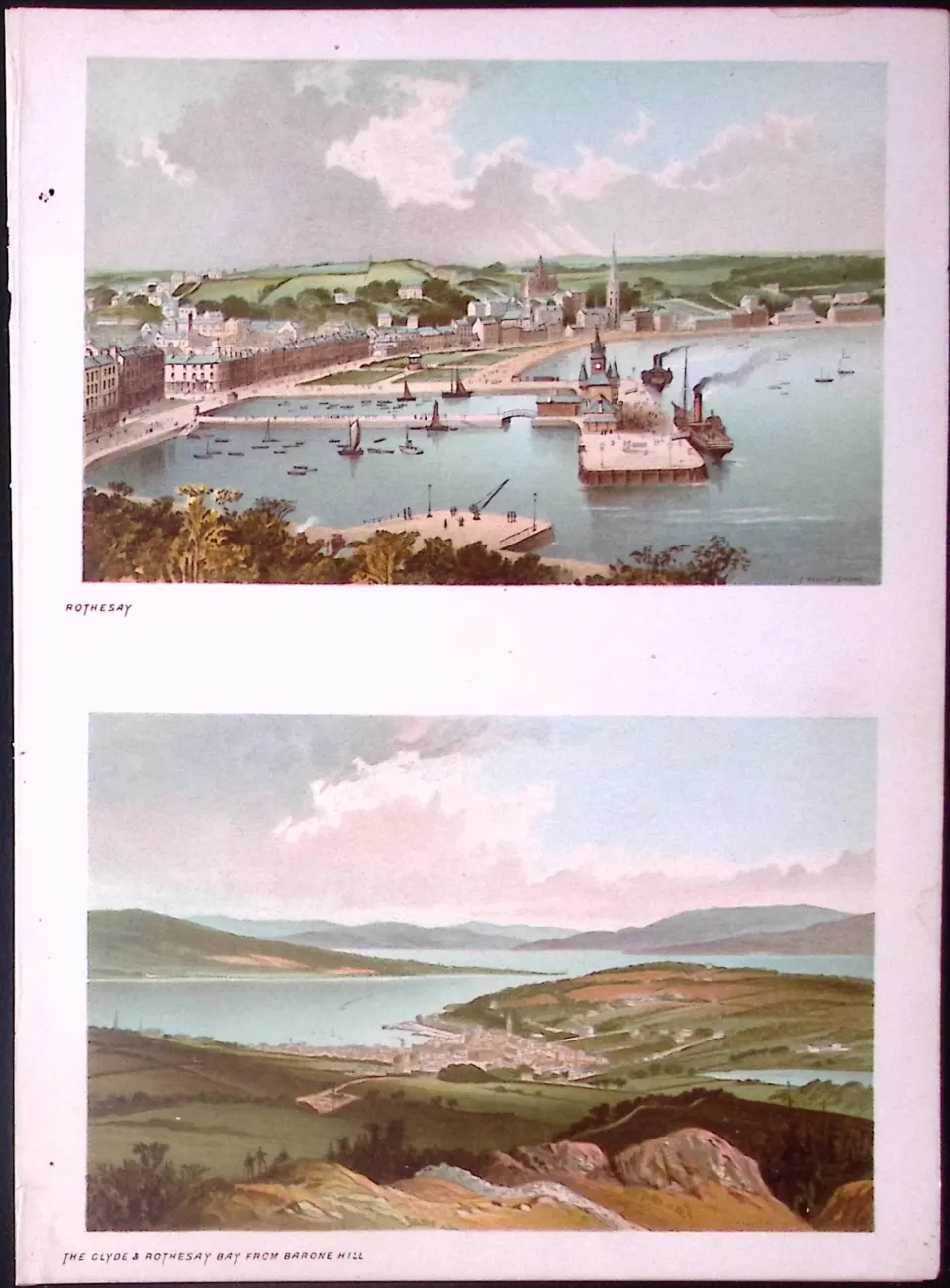 Scotland The Clyde and Rothesay Bay  Antique Coloured Print-23