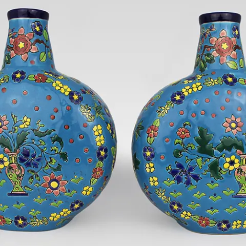 Pair of French Ceramic Moonflask Vases