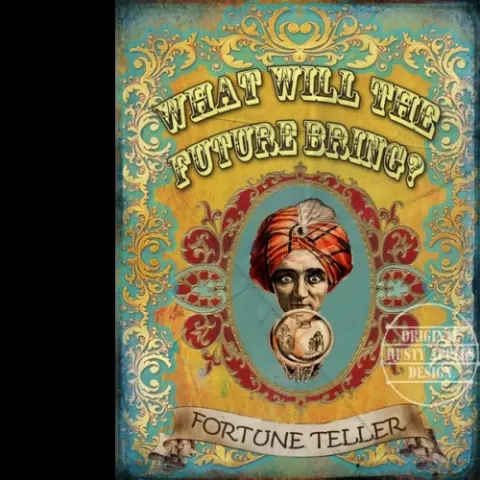 Fortune Teller Vintage Traditional Fairground Stalls & Rides Metal Wall Art