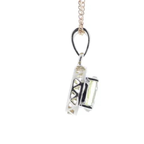 9ct Yellow Gold Diamond And Lemon Quartz Pendant (LQ0.75) 0.11 Carats
