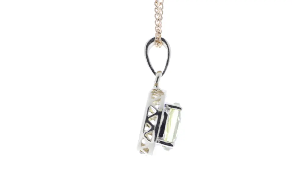 9ct Yellow Gold Diamond And Lemon Quartz Pendant (LQ0.75) 0.11 Carats