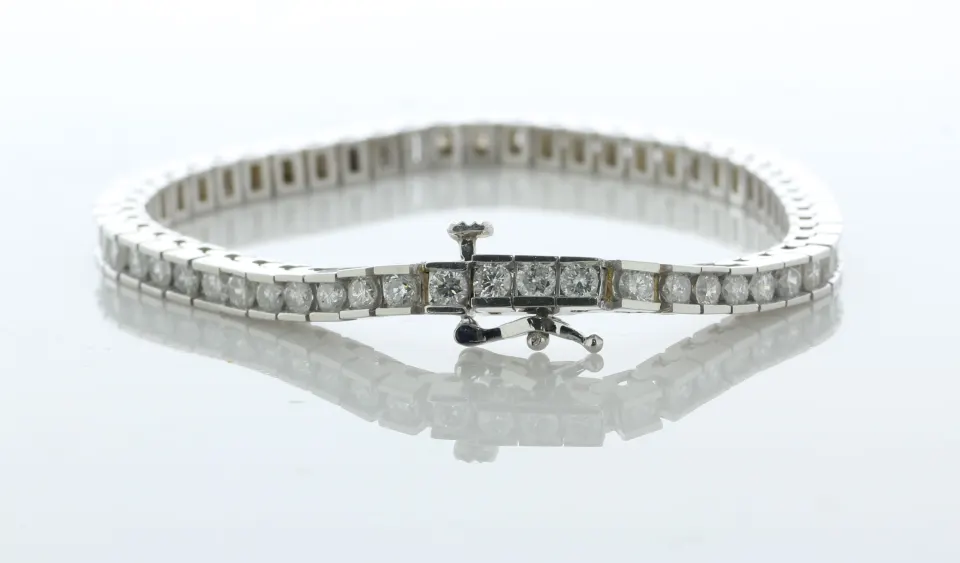 14ct White Gold Diamond Tennis Bracelet 5.00 Carats