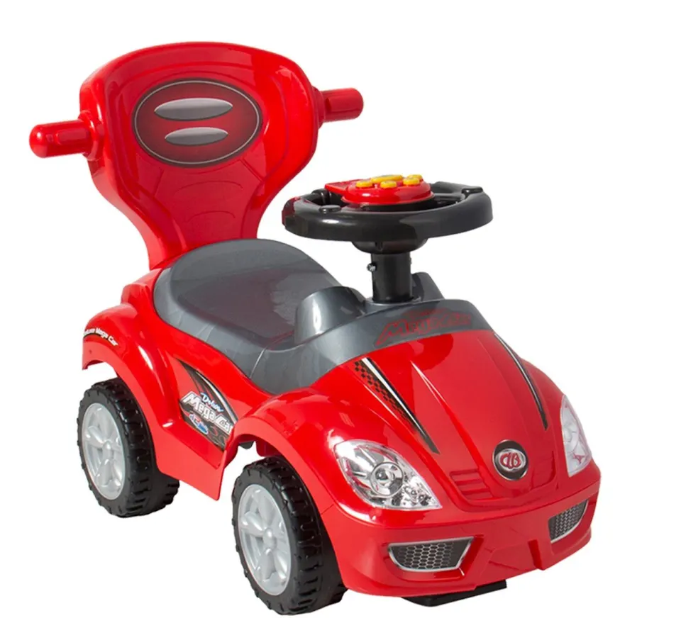 Electronic Mega 3 in 1 Deluxe Push Car Ride On with Push Handle