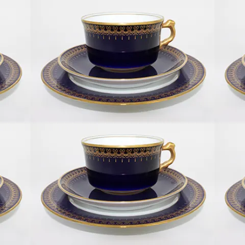 Set of 6 Romanov Collection Cobalt Blue Trios