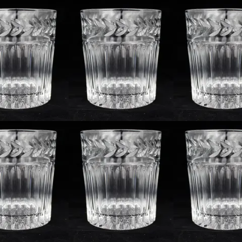 Set of 6 Fine Stuart Crystal Senator Pattern Tumblers