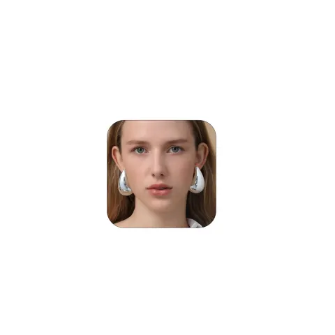 5 x Dupes Extra Large Silver Hoop Chunky Earrings L10a sku-3903