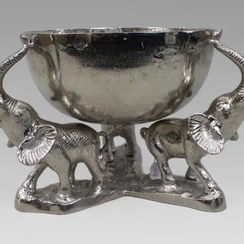Impressive Silvered Elephant Centrepiece Bowl