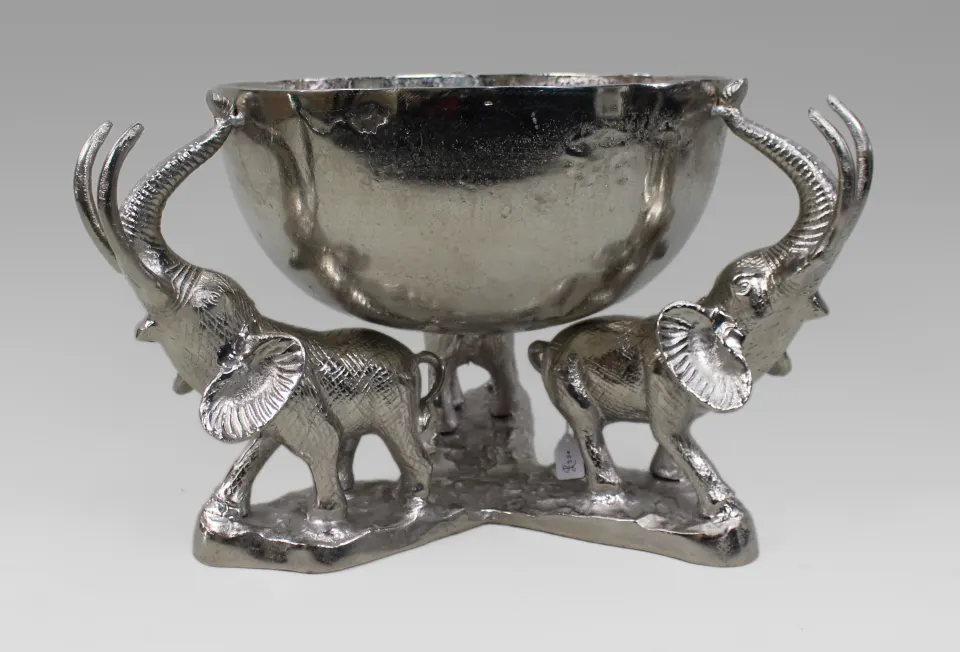 Impressive Silvered Elephant Centrepiece Bowl