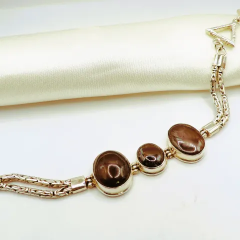 Artisan Sterling Silver Carnelian Gemstone Bracelet with Gift Box