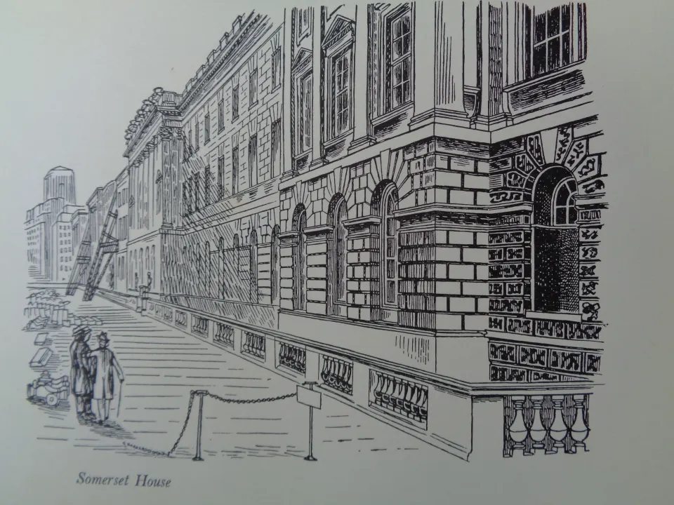 Edward Bawden Original Lithograph - London 1 Somerset HOuse