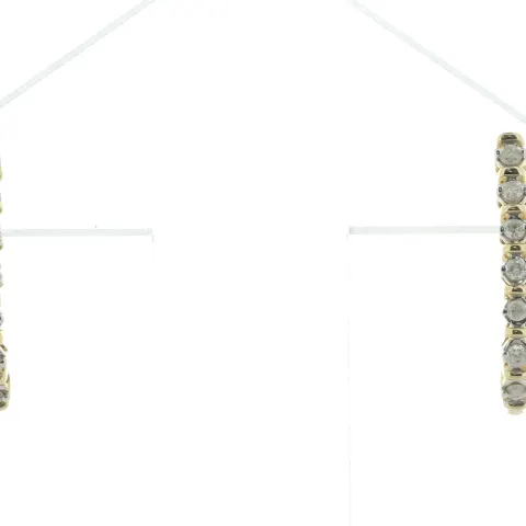 9ct Yellow Gold Eternity Diamond Semi Hoop Earring 0.26 Carats
