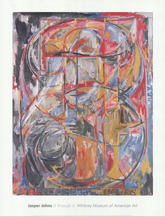 Jasper Johns '0 Through 9' 2004 Lithograph Exhibition Poster For The Whitney Museum New York.