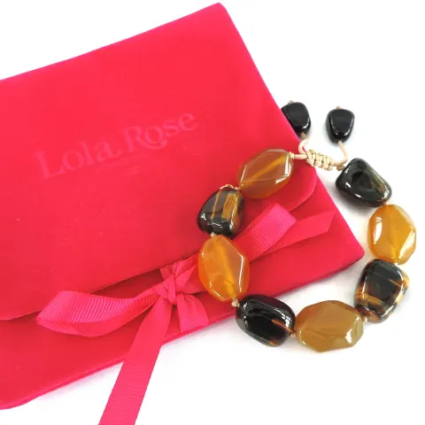 Lola Rose London Tigers Eye & Amber Quartz Bracelet 'New With Gift Pouch'