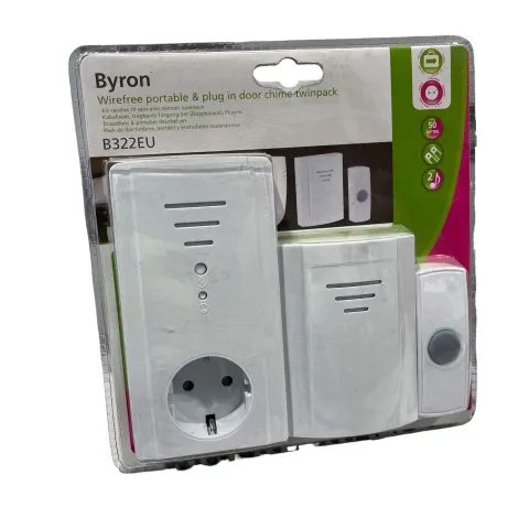 10 x Byron Wirefree Portable And Plug In Doorchime Twinpack