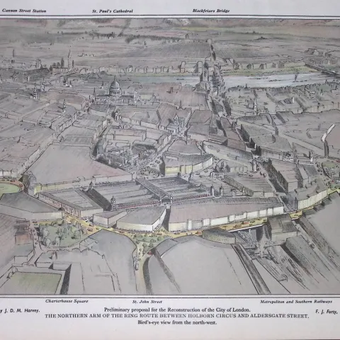 City of London Reconstruction Holborn Circus-Aldersgate Street 1944 Map-33.