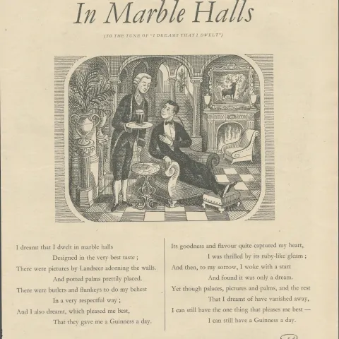 Guinness 1958 Original Print In Marble Halls- G.E. 2365.AThis Print Is Over 60 Years Old And Is