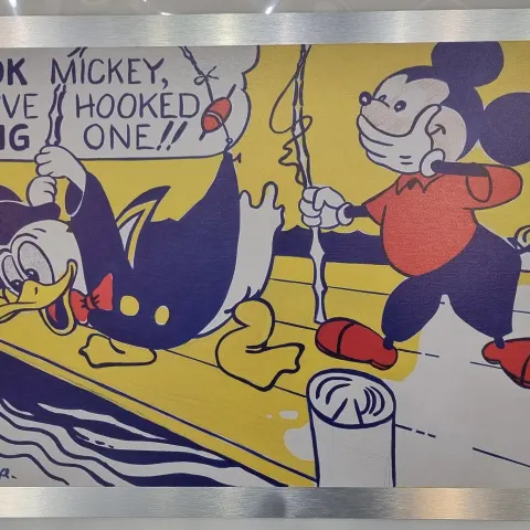 Rare Roy Lichtenstein "Look Mickey, 1961" Limited Edition on Metal.