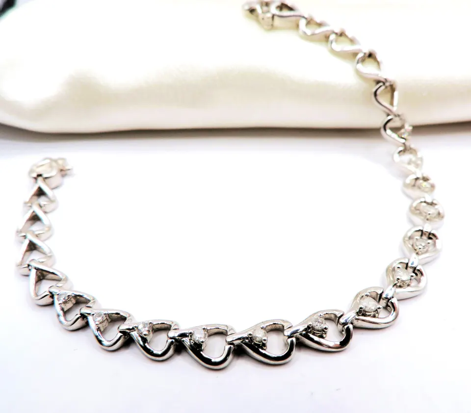 Sterling Silver White Topaz Gemstone Bracelet with Gift Box