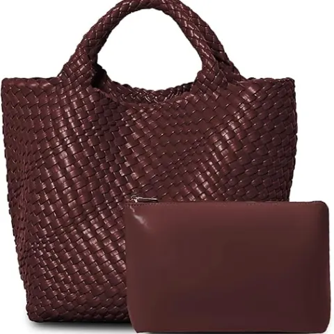 Woven Tote Bag for Women, Vegan Leather L10c sku-4116