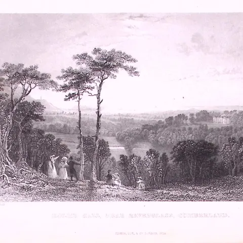 Holme Hall Ravenglass Cumbria Antique Steel Engraving-38-TR