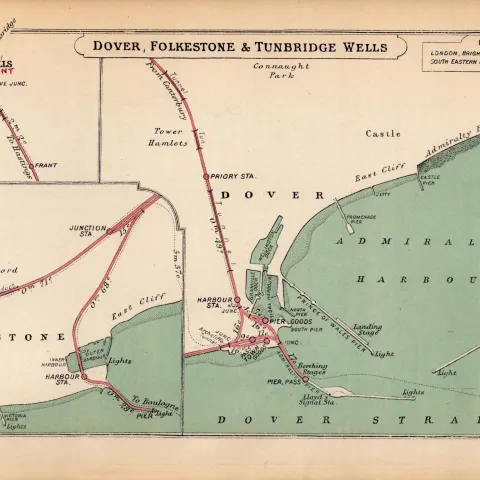 Dover Folkestone & Tunbridge Wells Antique Railway Diagram-33.