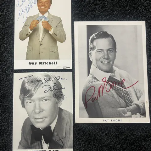 Guy Mitchell, Johnnie Ray & Pat Boone Signed