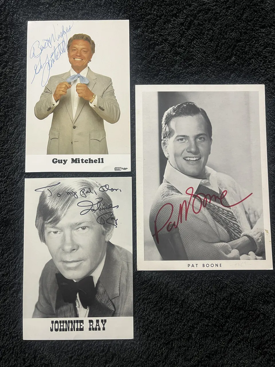 Guy Mitchell, Johnnie Ray & Pat Boone Signed
