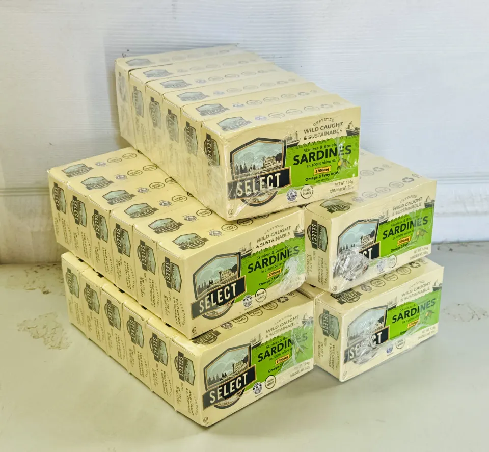 5 x 6 x 124g Select Boneless & Skinless Moroccan Sardines In Olive Oil Long BBE Date