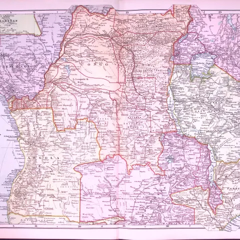 Africa Central 120-Year-Old Large Antique Map by G.W. Bacon-39