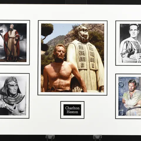 Charlton Heston Unique Signed Photo Presentation