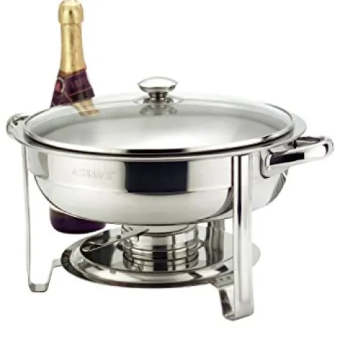 1 x Stainless steel round chafer 4.5 litre dish ideal for market stall or catering business.