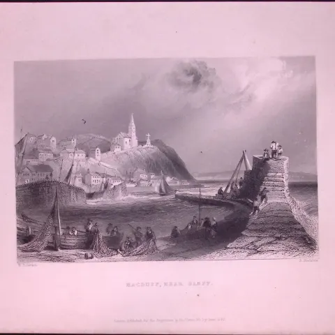 Macduff Near Banff Scotland WH Bartlett 1842 Antique Steel Engraving-79