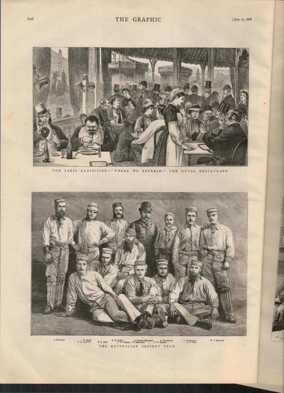 Australia Team Inaugural Cricket Tour Of England 1878 Antique Newspaper