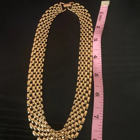 Vintage Napier Gold Tone Choker Necklace Signed and Patented