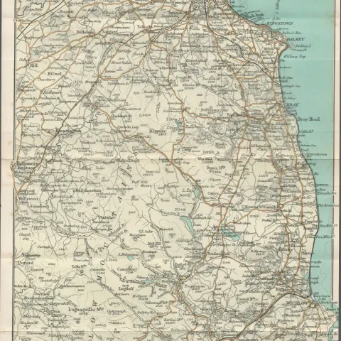 Dublin And County Wicklow  Antique Coloured Map.