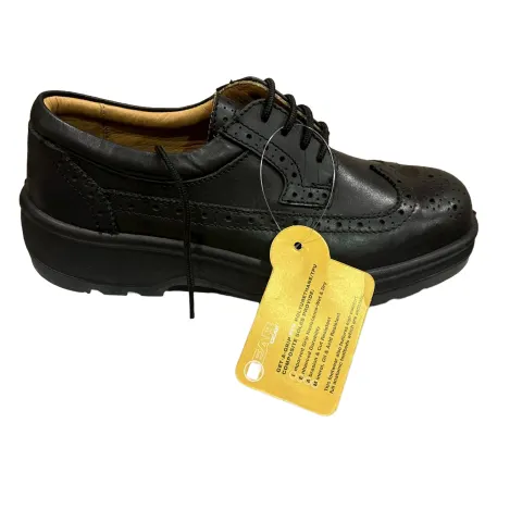 6 x Black Polished Brogue Work Shoes Sizes 6-8