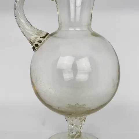 Antique Glass Footed Ewer