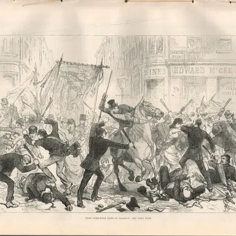 Irish Home Rule Glasgow Riots Antique 1880 Newspaper