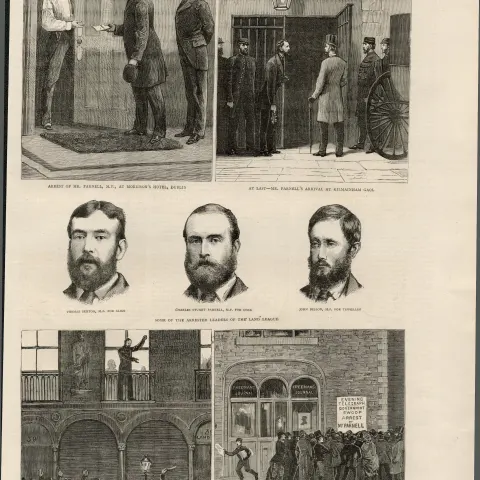 Parnell Arrested Kilmainham Gaol Ireland 1881 Antique Print.