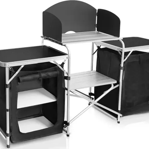 Portable Camping Table with Storage – The Ultimate Outdoor Cooking Station!