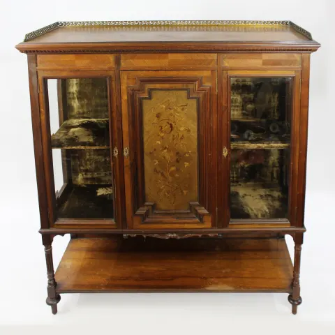 Late Victorian Inlaid Rosewood Display Cabinet