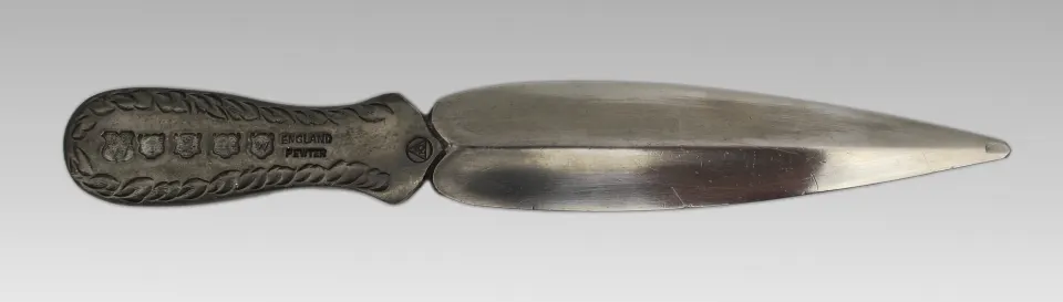 Vintage English Pewter Letter Opener / Paper Knife