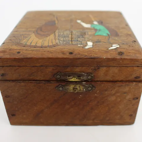 Small Inlaid Hardwood Box – Possibly Anglo-Indian, 19th or Early 20th Century