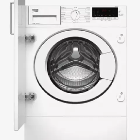 Item Description  -  Beko WTIK84111F Integrated Washing Machine, 8kg Load, 1400rpm Spin, White  -  S