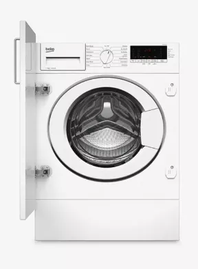 Item Description  -  Beko WTIK84111F Integrated Washing Machine, 8kg Load, 1400rpm Spin, White  -  S